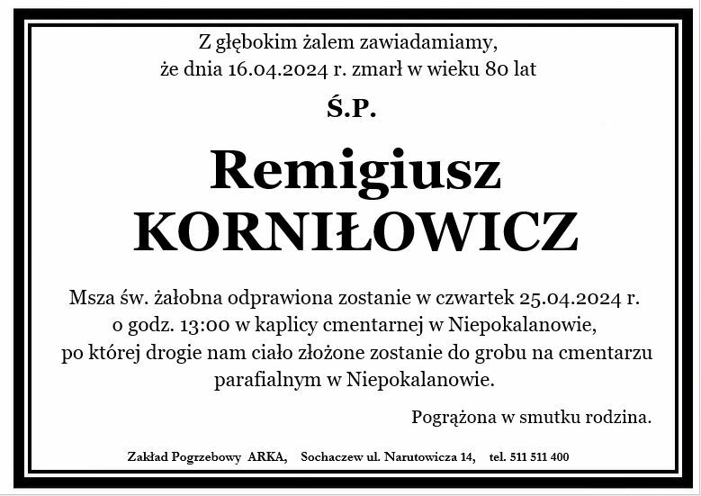 Nekrolog - Remigiusz Korniłowicz