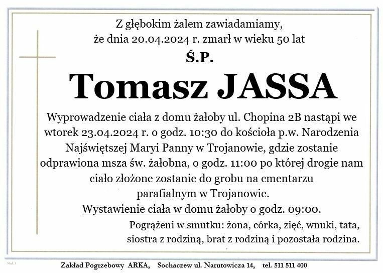 Nekrolog - Tomasz Jassa