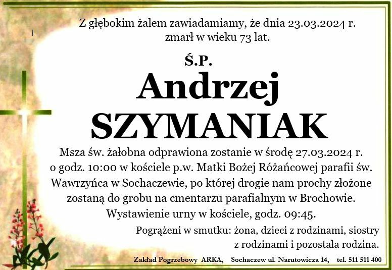 Nekrolog - Andrzej Szymaniak