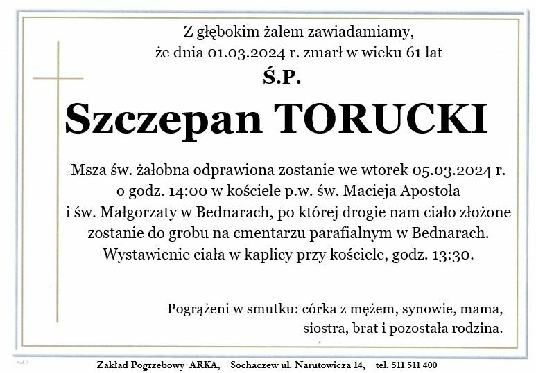 Nekrolog - Szczepan Torucki