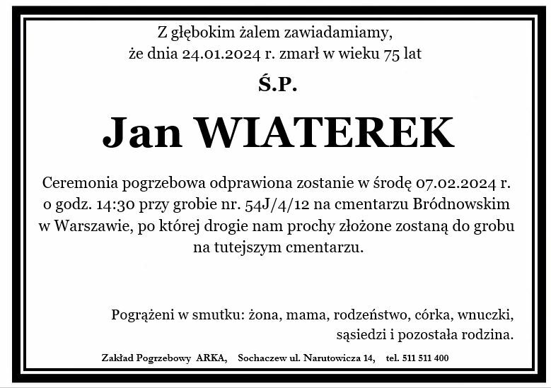 Nekrolog - Jan Wiaterek